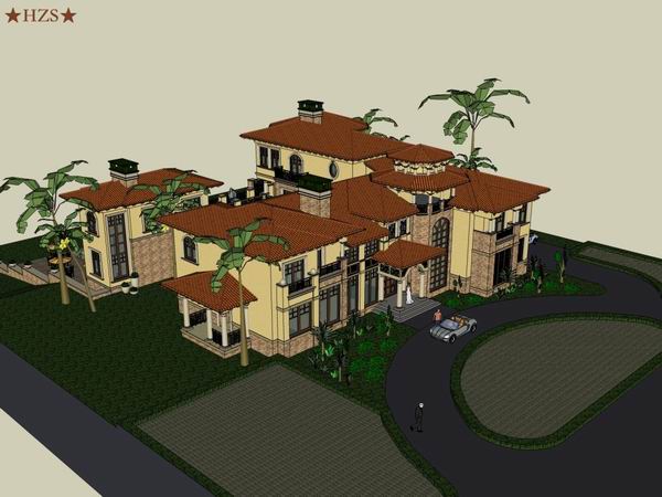 Classical Style Single-Family Villa Model in SketchUp