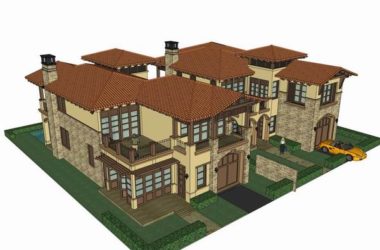 Classical Twin Villa Model in SketchUp-BIM WORLD