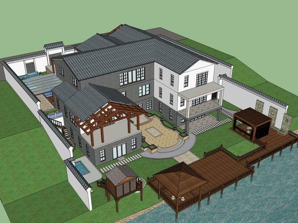 Classical Style Single Family Villa Model in SketchUp