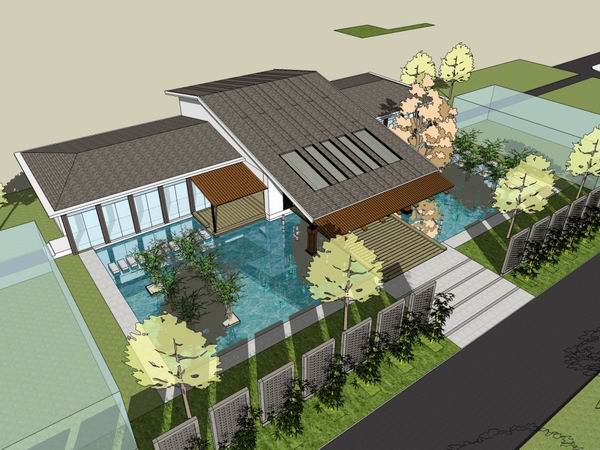 Classical Style Single-Family Villa Model in SketchUp