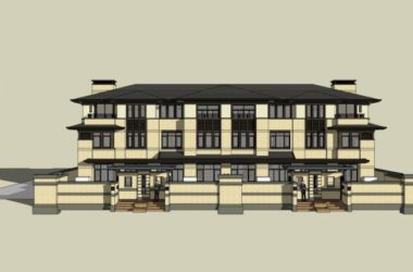 Classical Style Townhouse Villa Model in SketchUp-BIM WORLD