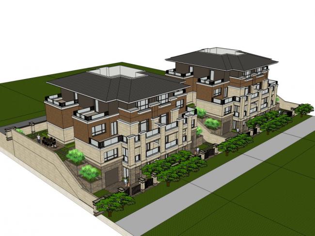 Modern Chinese Style Solo Villa SketchUp Model