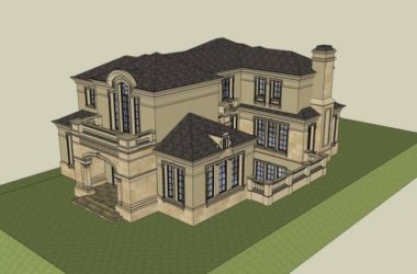 Classical Style Single-Family Villa SketchUp Model-BIM WORLD