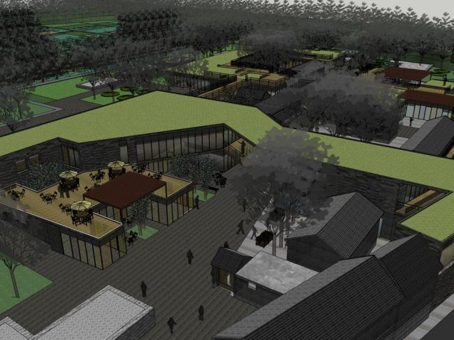 Modern Community Center Business Model in SketchUp