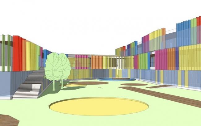 Modern Colorful Kindergarten and School Architecture | SketchUp School Model