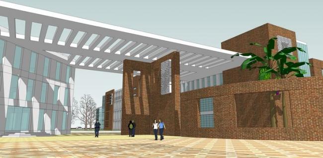 Modern Multi-Story School Model with Teaching Facilities and Playground in SketchUp