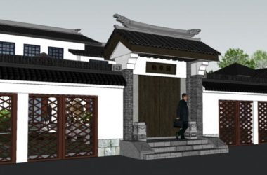 SketchUp Hotel Model: Chinese-Style Health Park for Vacation and Leisure-BIM WORLD