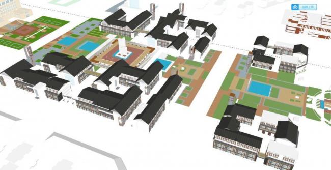 SketchUp Business Model: New Chinese Style on Commercial Street