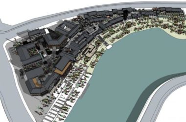 SketchUp Business Model: Multi-Story Commercial Street with Modern Chinese Design-BIM WORLD