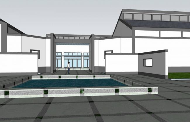 SketchUp Cultural Model of Jiangnan Cultural Museum | Single-Story Traditional Chinese Architecture