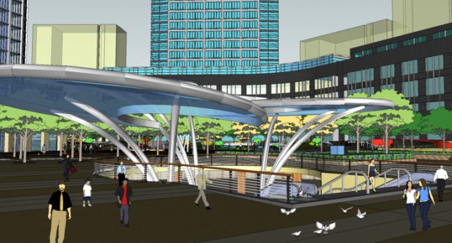 Detailed SketchUp Model of Commercial Complexes, Residential Towers, Offices, and Shopping Centers