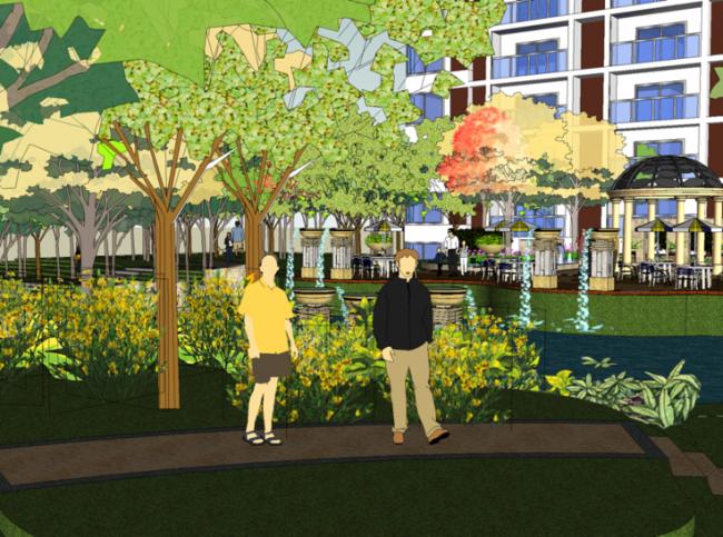 Modern Residential Community Landscape Design in SketchUp
