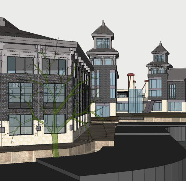 SketchUp Hotel Model: Folk-Style Resort with Modern Chinese Design