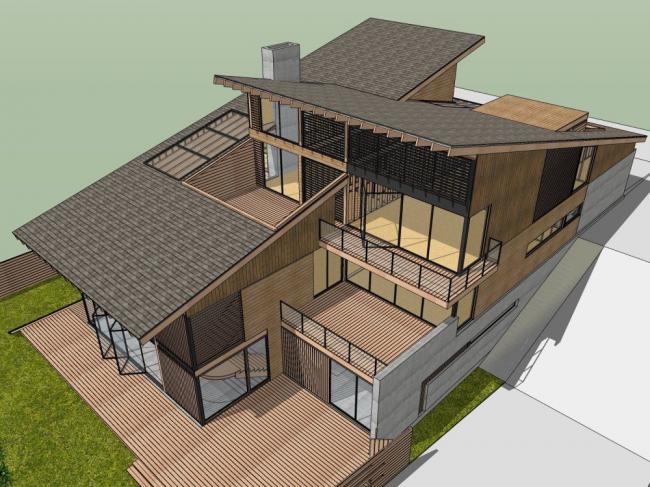 SketchUp Multi-Story Residential Model | Modern Chinese-Inspired Home Design