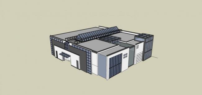 SketchUp Cultural Model: Multi-Story Archives, Libraries, and Museums in New Chinese Architectural Style