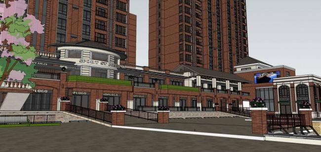 SketchUp Residential Models: High-Rise Buildings, Commercial Bases, and Neoclassical Design
