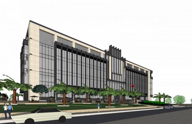 Modern Multi-Story Office and Hotel Model in SketchUp