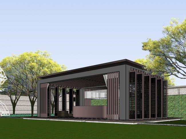 SketchUp Business Model: Designing Sales Offices with Modern Chinese Commercial Architecture