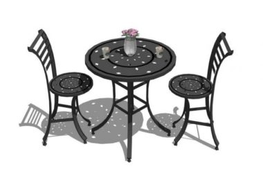 SketchUp Material Model: Outdoor Leisure Table and Chairs-BIM WORLD