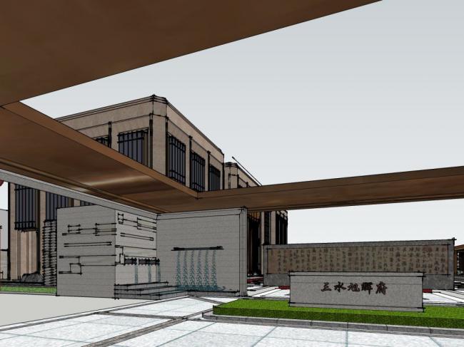 SketchUp Business Model: Modern Multi-Story Commercial Sales Office Design