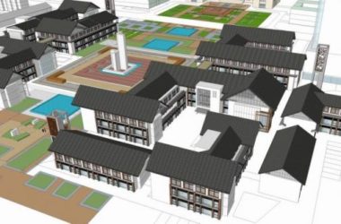 SketchUp Business Model: Multi-Story Commercial Street in Chinese Style-BIM WORLD