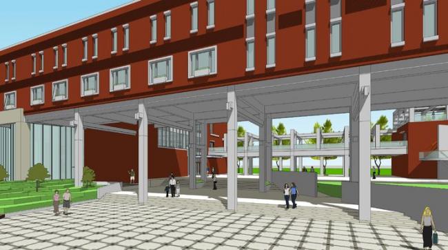 Modern International Student Exchange Center and Educational Building Design in SketchUp
