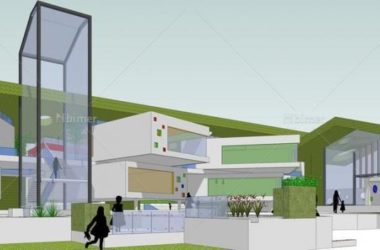 Modern Kindergarten and School Architecture | SketchUp School Model-BIM WORLD