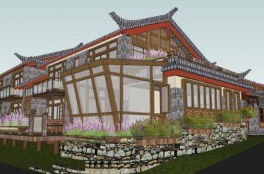 SketchUp Residential Model: Multi-Story Ancient Chinese Grass House Architecture-BIM WORLD