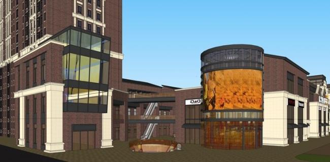 SketchUp Complex Model: High-Rise Residential, Hotel, European-Style Ground Floor Retail, and Large Commercial Complex