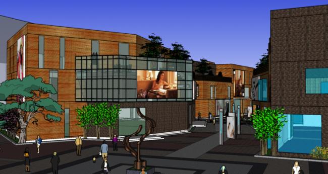 SketchUp Business Models: Multi-Story Commercial Streets in Block, Island, and Modern Styles