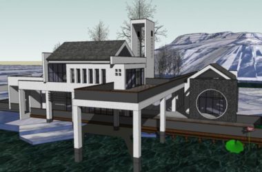 SketchUp Business Model: Clubhouse, Sales Office, and Lakeview Huizhou-Style Design with Chinese Influences-BIM WORLD