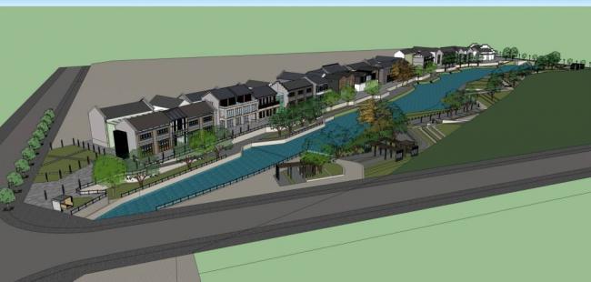 SketchUp Landscape Models: Urban Sketches, Parks, Commercial Buildings, Dams, and Chinese-Inspired Designs