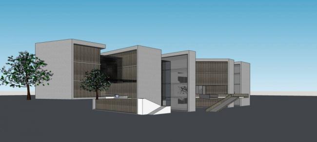 SketchUp Cultural Model: Modern Multi-Story Museum Architecture