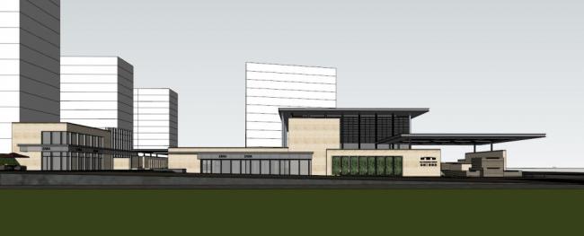 SketchUp Business Model: Modern Multi-Story Sales Office and Commercial Building Design