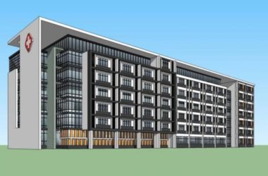 Modern Multi-Story Hospital Inpatient Building Design in SketchUp-BIM WORLD