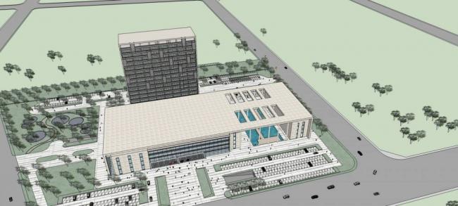 Danyang Traditional Chinese Medicine Hospital: Modern High-Rise Medical Building Sketchup Model