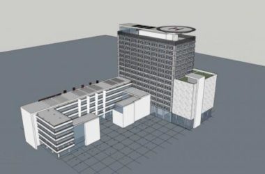 Modern Multi-Story Hospital and Outpatient Building | High-Rise Hybrid Medical Architecture in SketchUp-BIM WORLD