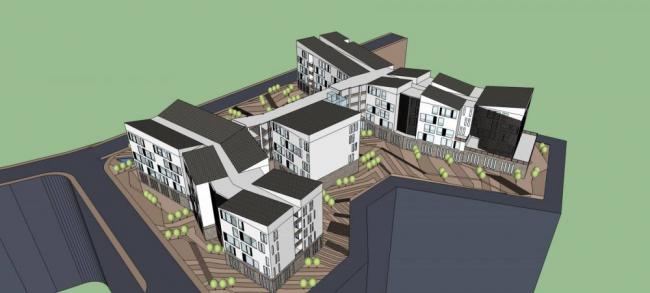 Modern Multi-Story School Model in Mountain Setting | Educational Architecture by SketchUp