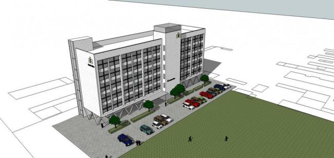 Modern Multi-Story Hotel and Office Building SketchUp Model
