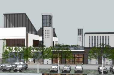 SketchUp Business Model: Multi-Story Pedestrian Street with Commercial Buildings in Modern Chinese Style-BIM WORLD