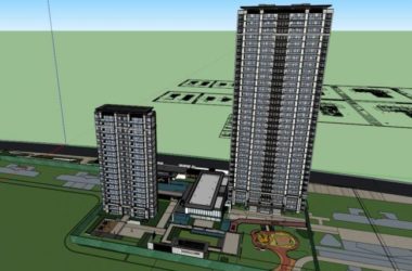 Modern High-Rise Residential SketchUp Model with Sales Office-BIM WORLD