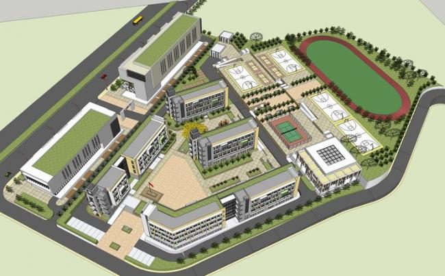 Modern Multi-Story School Building Design for Middle School Campus Planning
