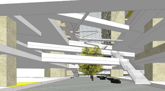 SketchUp Model: Modern High-Rise Office Building with Futuristic Design