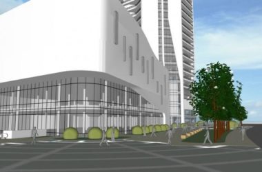 Modern High-Rise Office Building with Commercial Podium – SketchUp Model-BIM WORLD