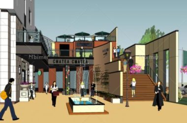 SketchUp Residential and Commercial Street Model | Hangzhou Fudi Project Ground-Level Design-BIM WORLD