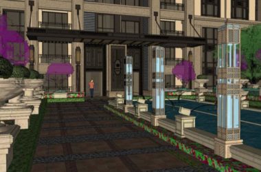 SketchUp Residential Model: Jindi Dongyu High-Rise in Neoclassical Style-BIM WORLD
