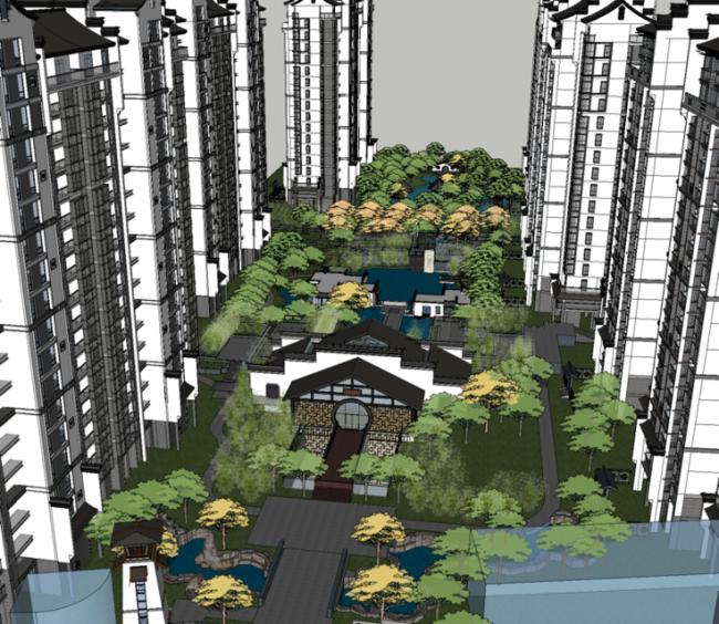 SketchUp Residential Models: High-Rise Buildings, Neighborhoods, Landscapes, and Traditional Chinese Styles