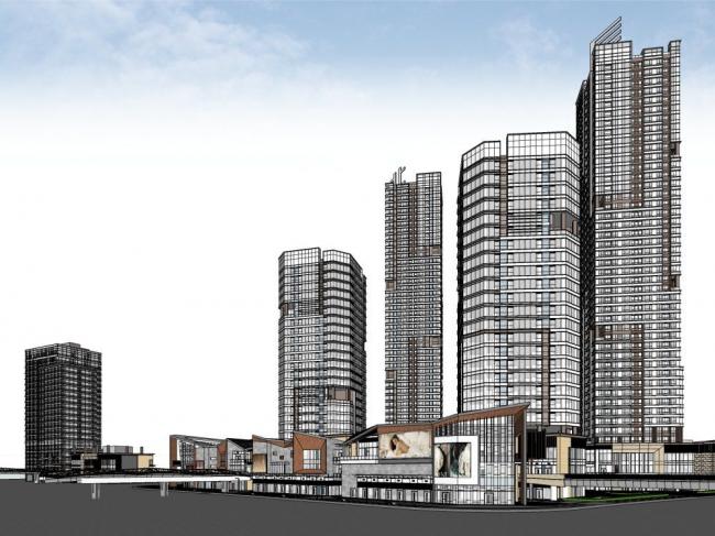 SketchUp Model of a Modern Super High-Rise Commercial Complex with Office and Hotel Spaces