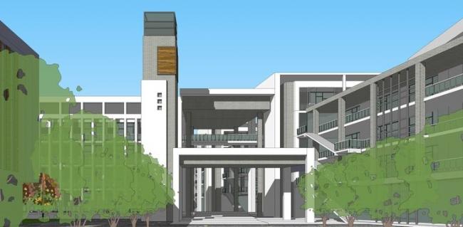Modern Multi-Story School Design with Teaching Facilities and Playground: A Campus Planning Model in SketchUp