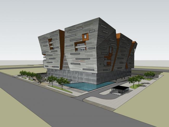 Modern Multi-Story Cultural Center Design in SketchUp